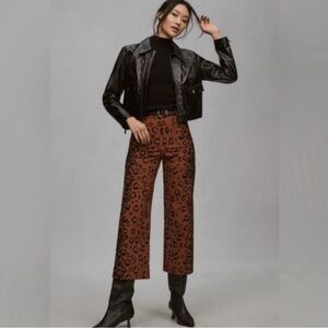 The Collette Cropped Wide-Legged Pant Brown Leopard